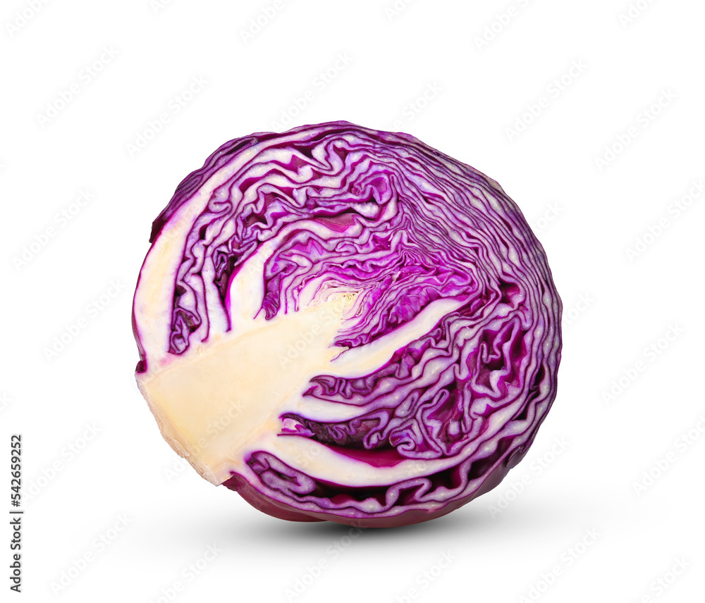 Half of Red cabbage on white background Half of Red cabbage on white background