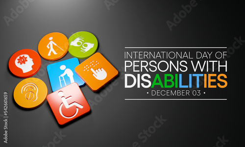 International Day of Persons with Disabilities (IDPD) is celebrated every year on 3 December. to raise awareness of the situation of disabled persons in all aspects of life. 3D Rendering