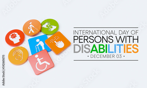 International Day of Persons with Disabilities (IDPD) is celebrated every year on 3 December. to raise awareness of the situation of disabled persons in all aspects of life. 3D Rendering