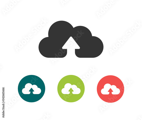 Cloud upload vector icon in different colors in eps 10 format