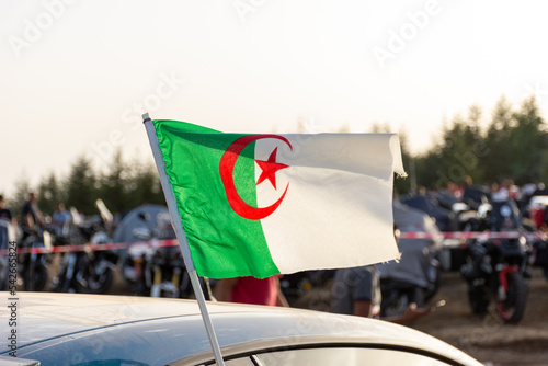 Algeria flag on a rally car.
