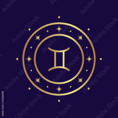 Gemini. Zodiac sign. Astrological sign. Horoscope, astrology. Vector illustration.