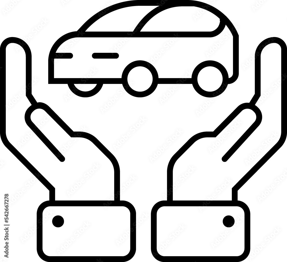Obraz premium Car insurance icon, car protection