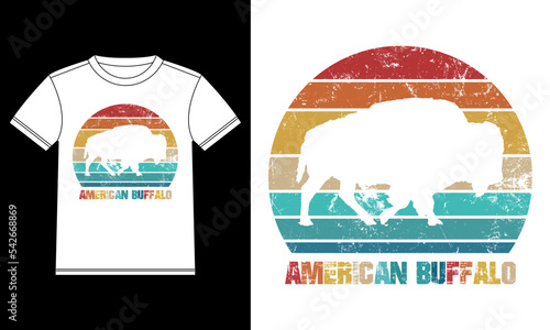 American bison sunset White T-shirt