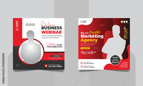 Digital business marketing agency social media post corporate web banner template