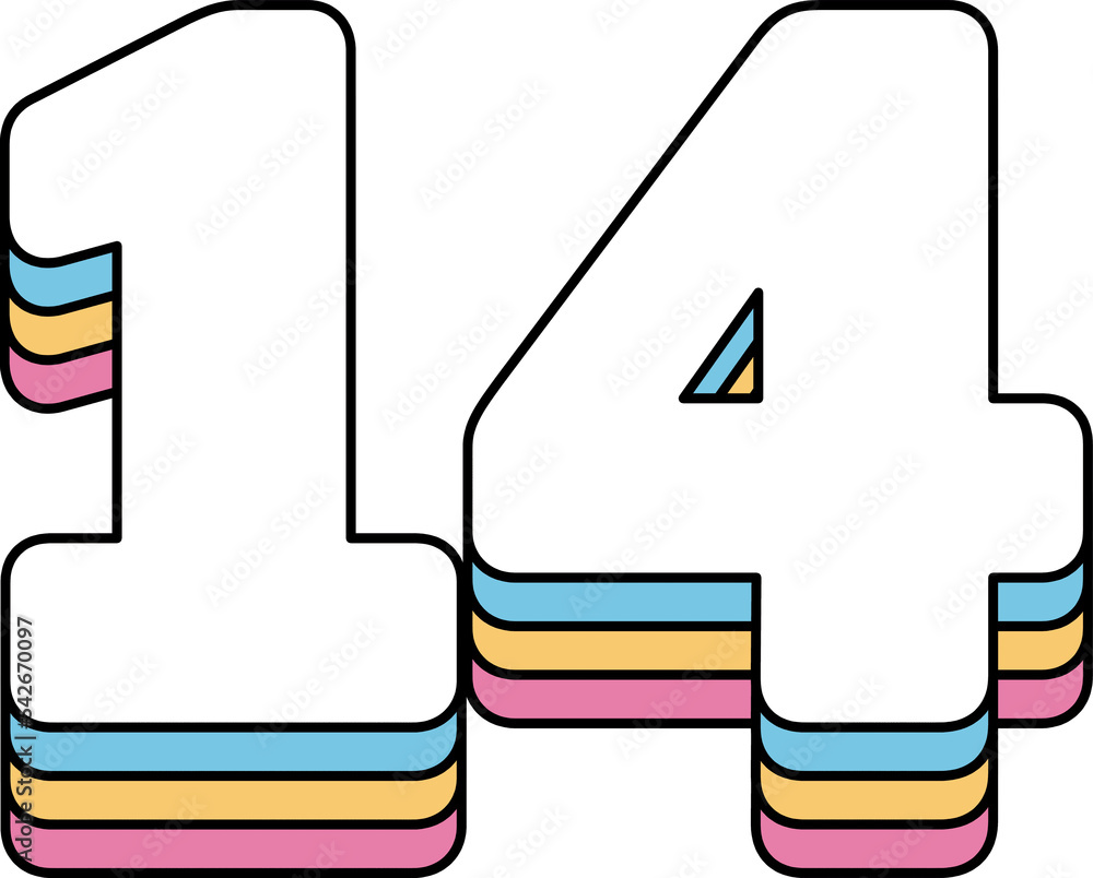 number 14 clipart