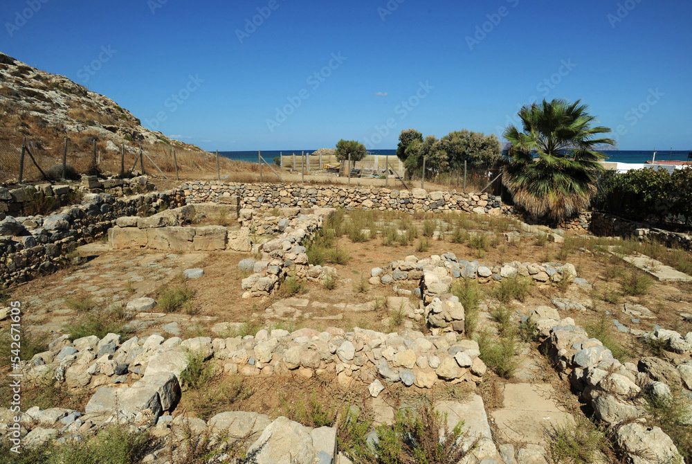 Les ruines de la Villa aux Lys à Amnissos près d'Héraklion en Crète