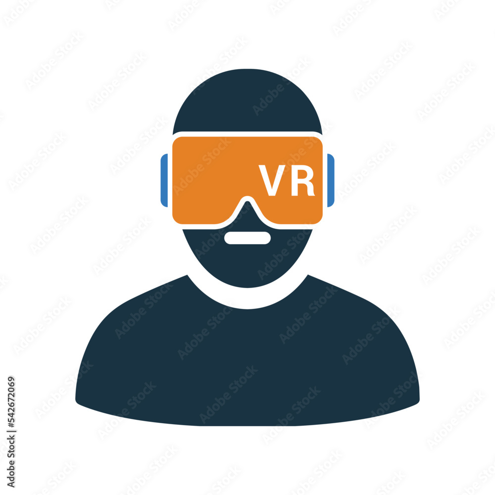Gaming, goggle, headset icon. Editable vector logo.