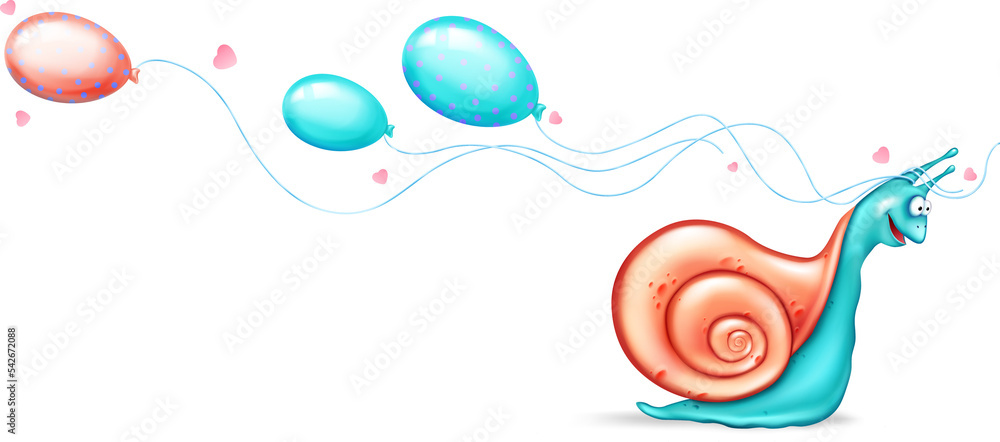 Snail with balloons