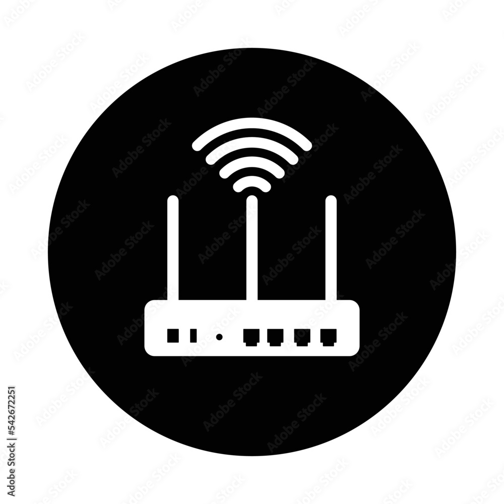 Internet, router, wifi, wireless icon. Black vector graphics. Internet, router, wifi, wireless icon. Black vector graphics.