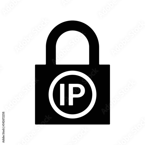 Fotografija Ip, lockout, ban icon. Black vector graphics.