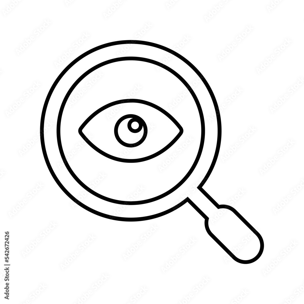 Retina, scan, eye, view outline icon. Line art vector. Retina, scan, eye, view outline icon. Line art vector.