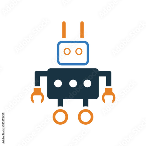 Robot, home, assistant icon. Editable vector logo.