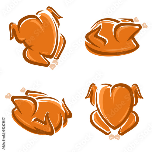 Chicken meat set. Collection icon chicken meat. Vector