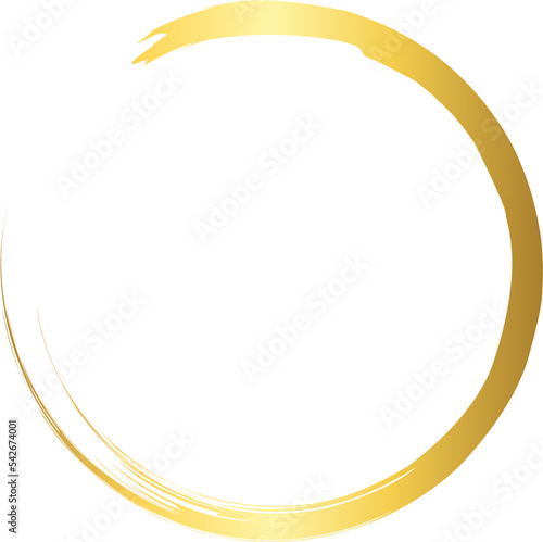 Circle Gold Brush Stroke Design Element