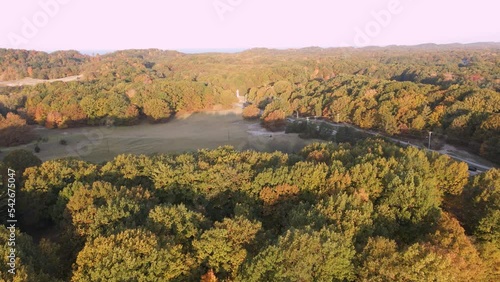 Aerial shot of Grand Haven in Autumn. photo