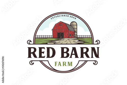 Barn house logo design wood house rounded shape silhouette farming 