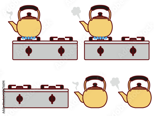 やかんとコンロ