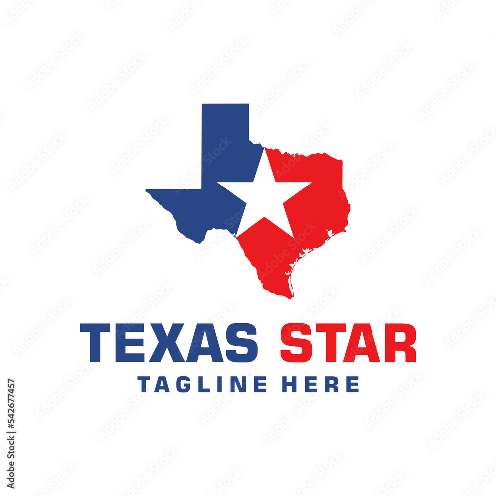 texas map with star logo design inspiration