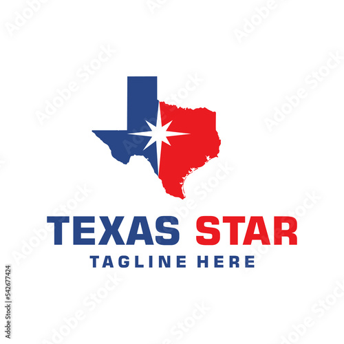 texas map with star logo design inspiration