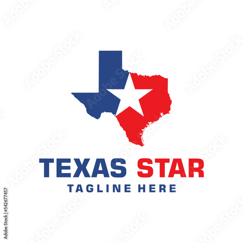 texas map with star logo design inspiration
