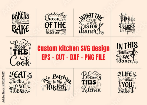 Custom kitchen SVG bundle design