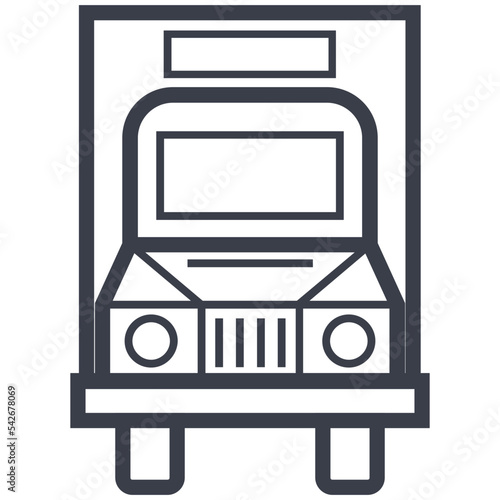 Lorry Truck Line Illustration