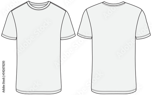 blank t shirt technical drawing vector template