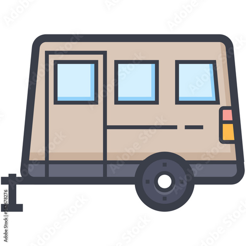 Caravan Colored Illustration