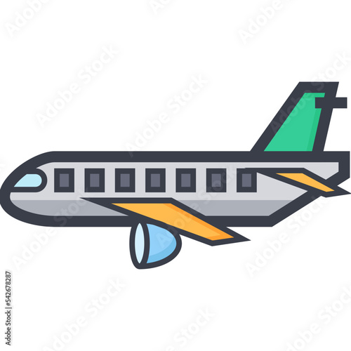 Passenger Plane Colored Illustration