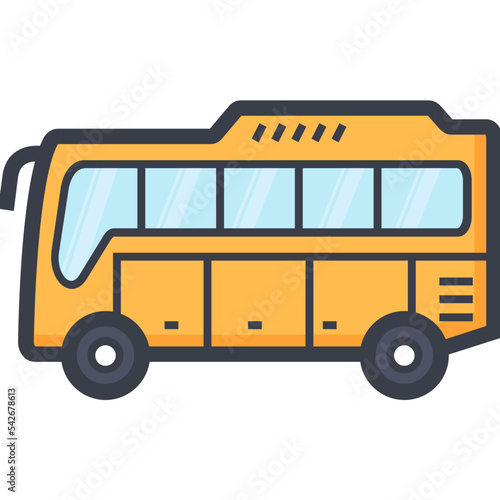 Tour Bus Colored Illustration