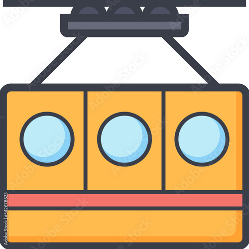 Ropeway Colored Illustration