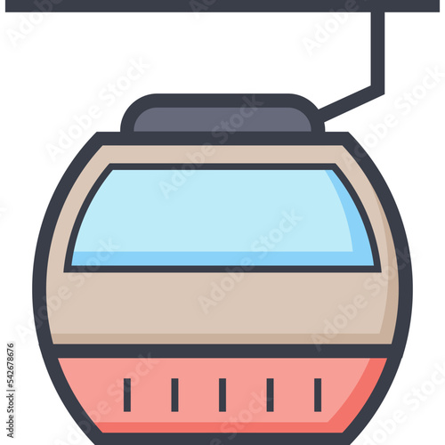 Ski Lift Colored Illustration