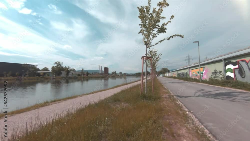 Grünanger, Seifenfabrik Graz, Austria, Österreich, Steiermark Styria showing the new recreation area and river Mur - Freizeitanlage Grünanger nähe Seifenfabrik footage by aerial fpv drone 60fps Grünanger, Seifenfabrik Graz, Austria, Österreich, Steiermark Styria showing the new recreation area and river Mur - Freizeitanlage Grünanger nähe Seifenfabrik footage by aerial fpv drone 60fps