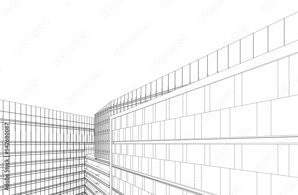 Modern architecture 3d illustration Modern architecture 3d illustration