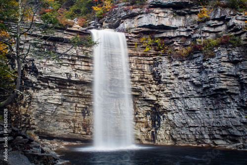waterfall in early autumn