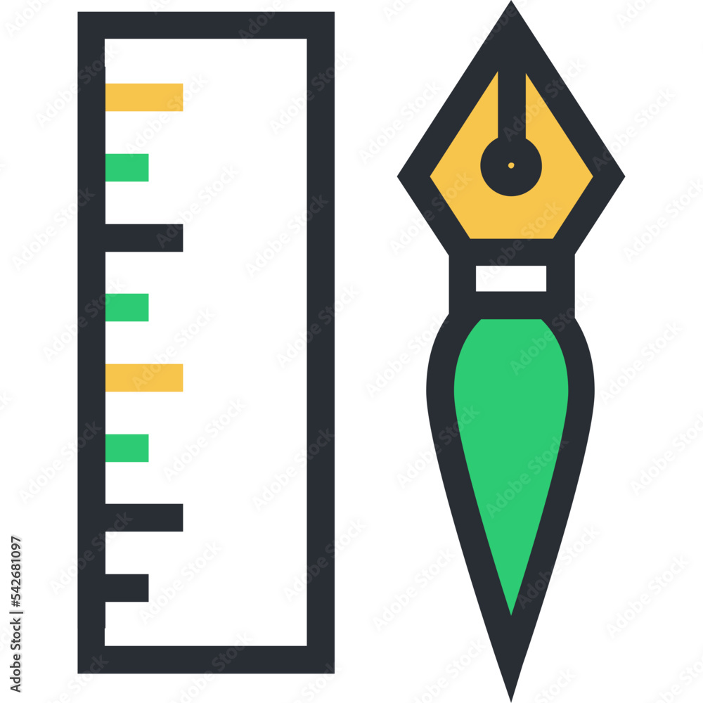 Obraz premium Drafting Tools Vector Icon