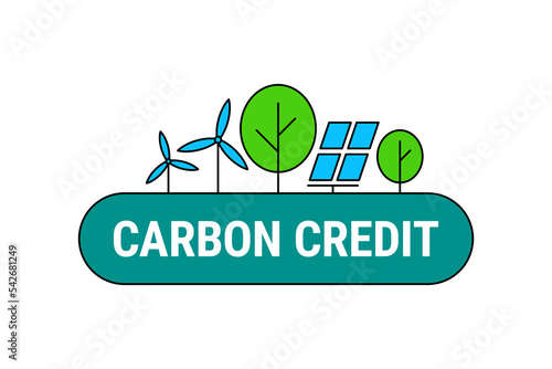 Carbon credit vector icon illustration concept