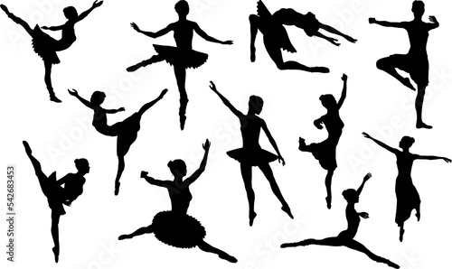 Ballet Dancer Silhouette Set photo