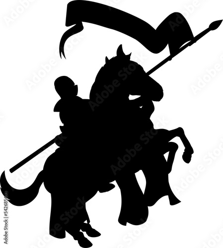 Medieval Knight on Horse Si...