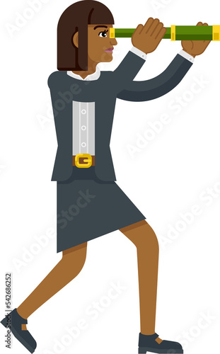 Telescope Spyglass Woman Bu...