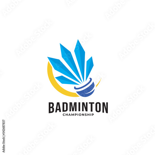 Shuttlecock Icon design with Abstract Swoosh. You can use Sport logo and Badminton Championship Logo