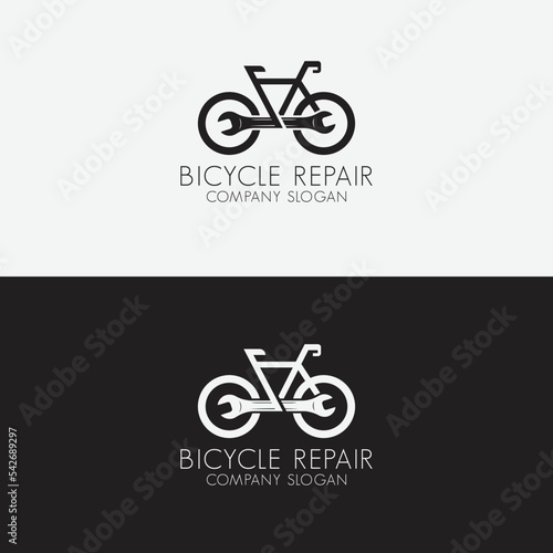 creative bicycle repair company logo vector