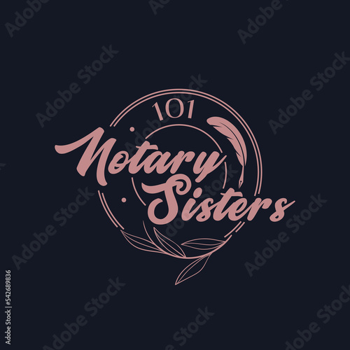 An elegant vector logo regarding notary business could be used as logo marks, brand identity, legal stamp, or background for print and digital media