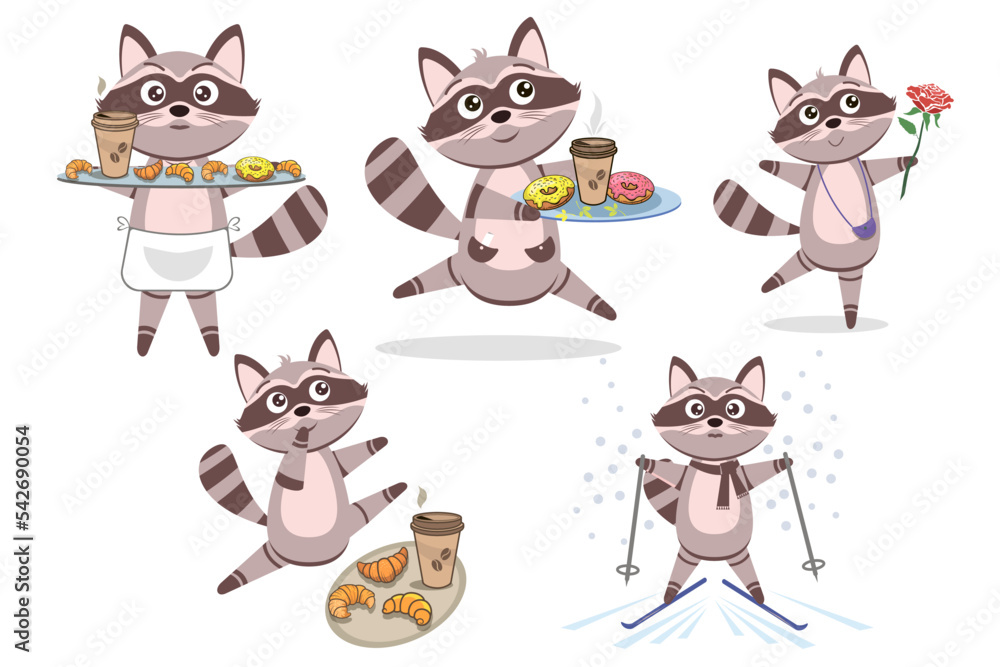 Animals. Funny little raccoon. Vector drawing, background, design. Animals. Funny little raccoon. Vector drawing, background, design.