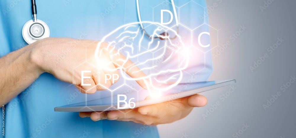 Digital image of Brain in docotor's hand Digital image of Brain in docotor's hand
