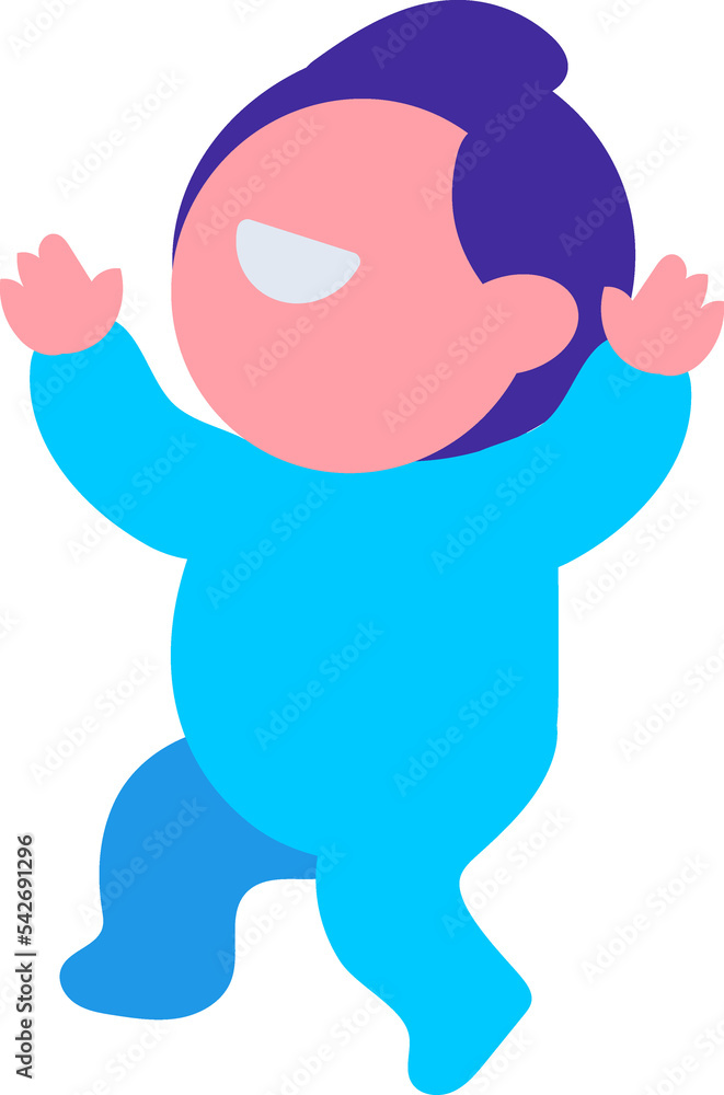 Fototapeta premium Newborn child flat color illustration