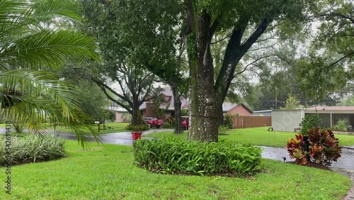 Wallpaper Mural Cinematic static shot of housing spaces of Tampa Bay right after hurricane Ian hit the state of Florida, United States Torontodigital.ca