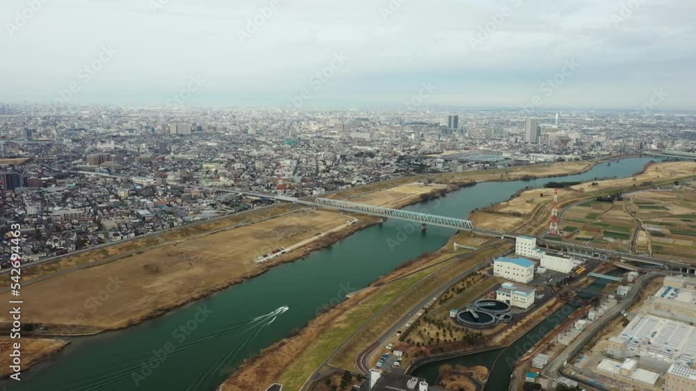 江戸川上空からの空撮動画 江戸川上空からの空撮動画