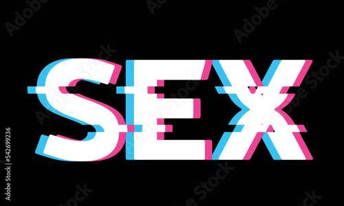 Word sex with 3d effect. Vector illusttation. photo